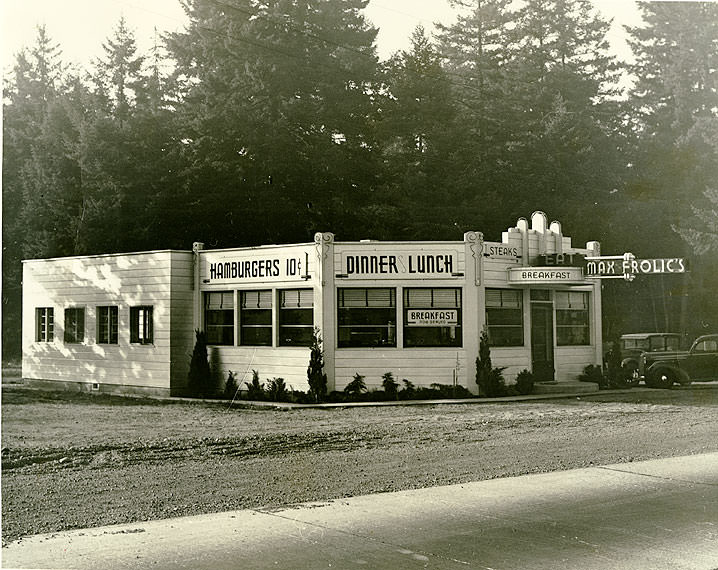 Max Frolic's Restaurant, Pacific Highway, Lakeview, 1938