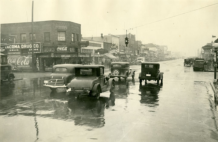 Looking East on Union Avenue from Fifty-sixth Street, South Tacoma, 1936