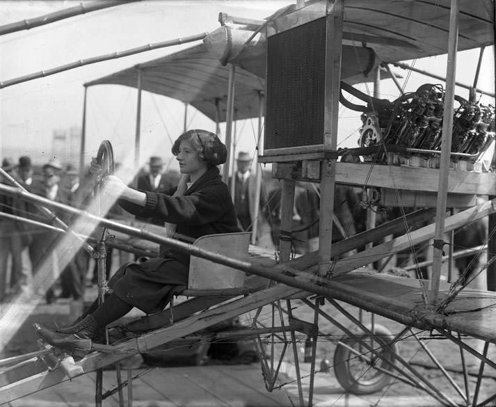 Woman in Harvey Crawford's Biplane, Tacoma, 1912
