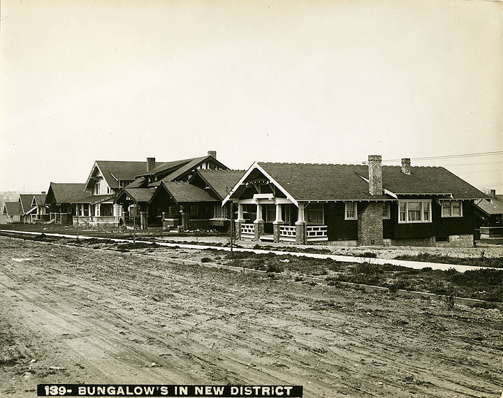 Bungalows in New District, Tacoma, 1910