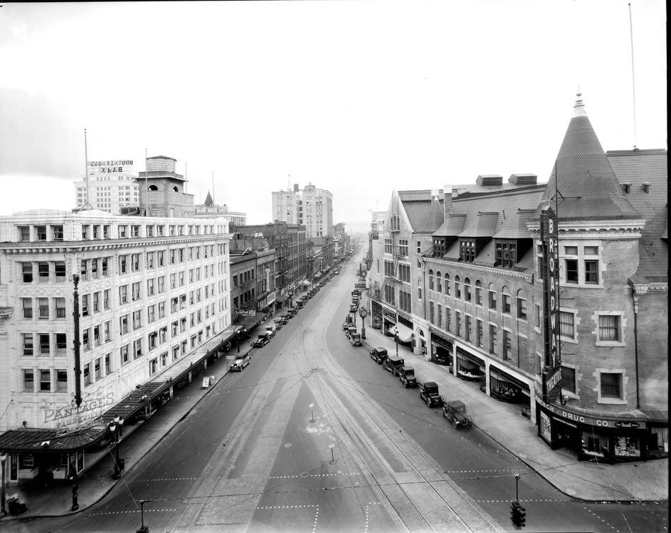 Looking South on Broadway For Tacoma Gas Co., 1927