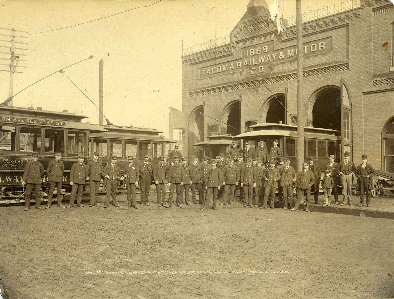Supertdt L. M. Hamilton and Employees of Tacoma Railway & Motor Company, 1891