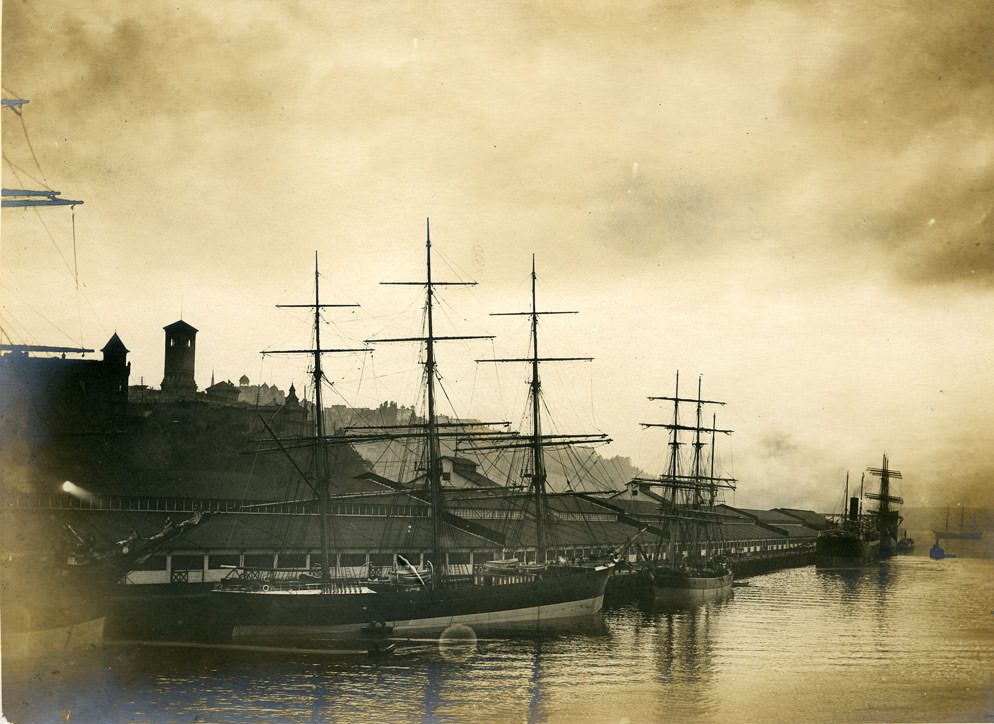 Two sailing ships in Commencement Bay, Tacoma, 1905