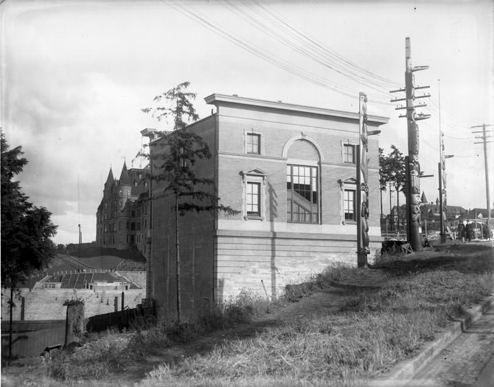 Stadium Bowl, Nearing Completion and Stadium High School, Tacoma, 1913