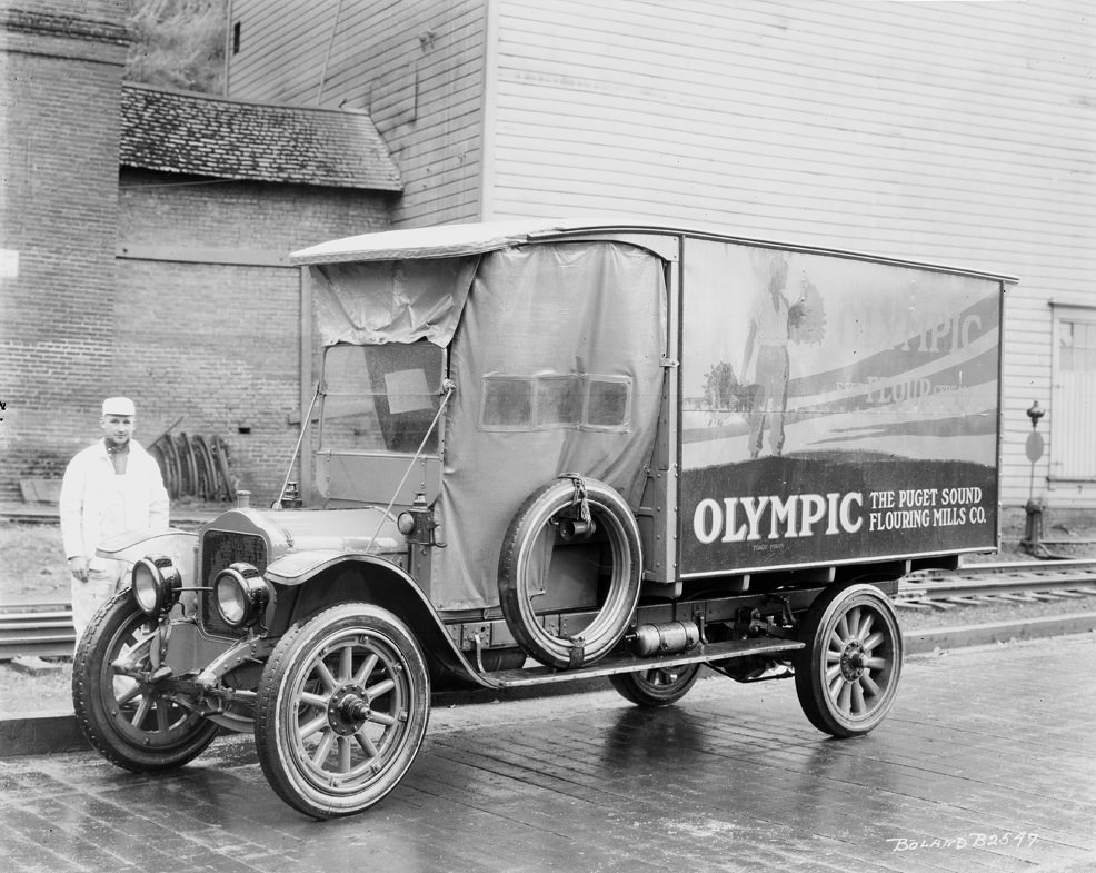 Delivery truck for the Puget Sound Flouring Mills Company in Tacoma, 1919