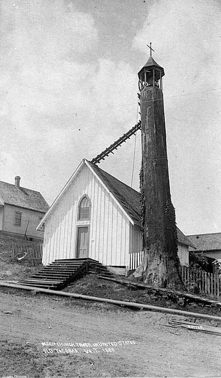 Oldest Church Tower in the United States, Old Tacoma, 1888