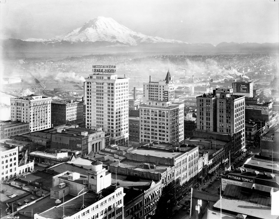 Tacoma Downtown Business District from the Medical - Dental Building, 1930