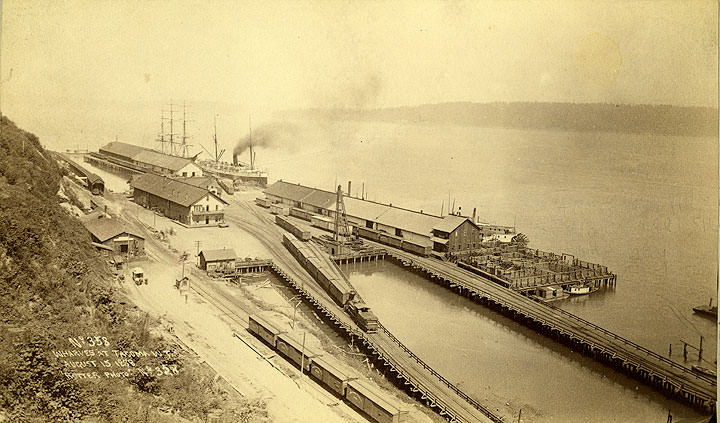 Wharves at Tacoma, 1888