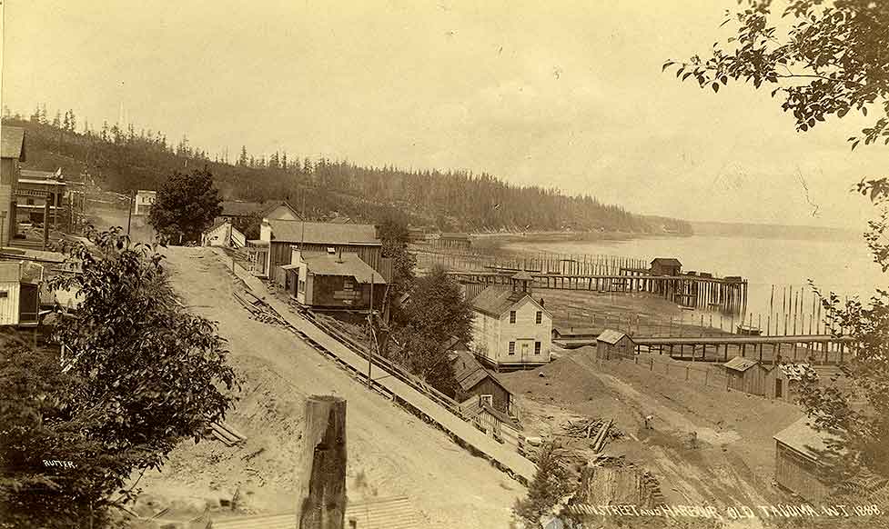 Main Street and Harbor, Old Tacoma, 1888