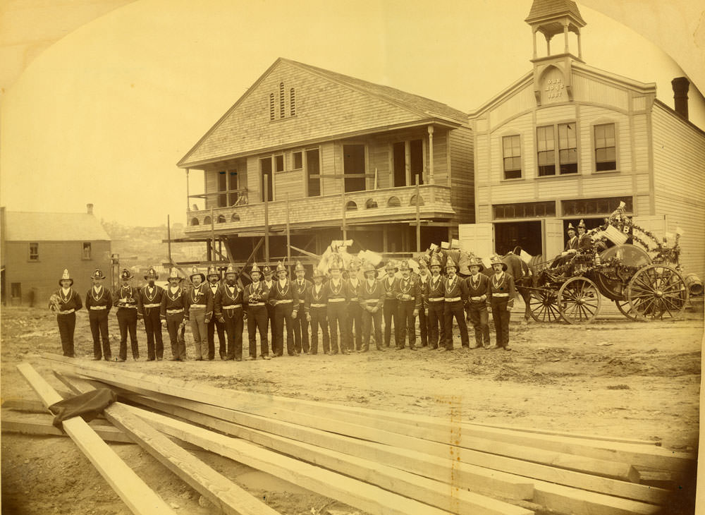 Tacoma Fire Department, Our Boys Co. No. 4, in uniform, 1887