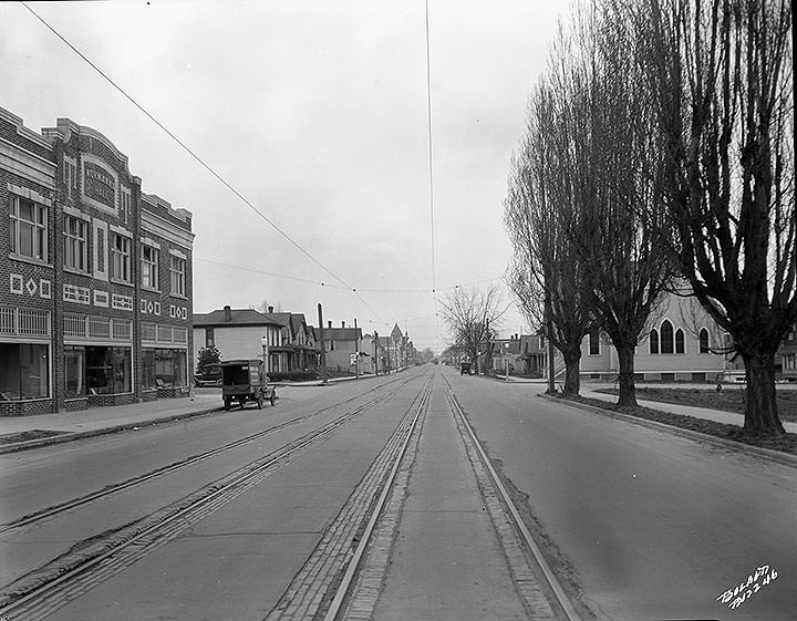 Looking north on South K Street, Tacoma, 1925