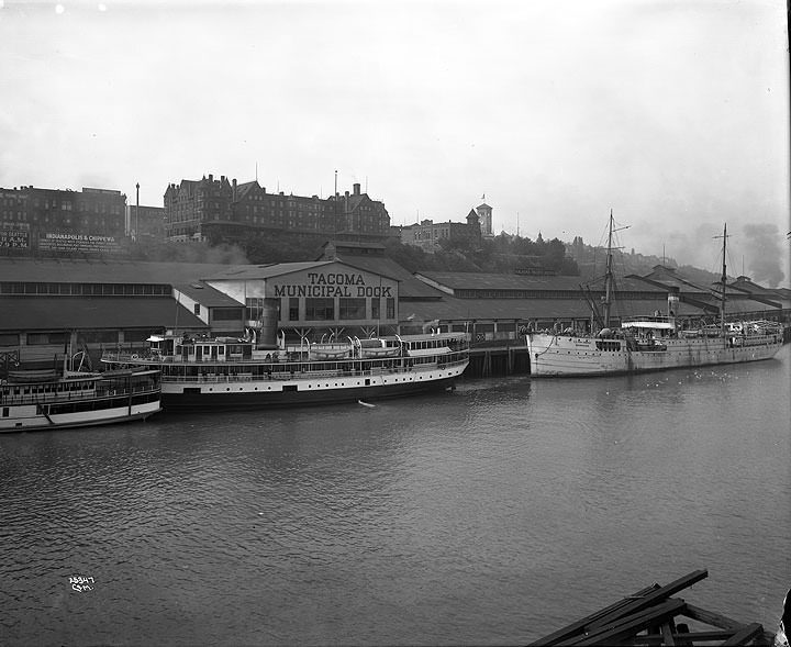 S.S. Indianapolis and S.S. Burnside at Tacoma Municipal Dock, Tacoma, 1912