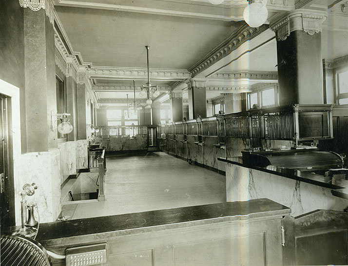 Interior of Fidelity Trust Co., Tacoma, 1912