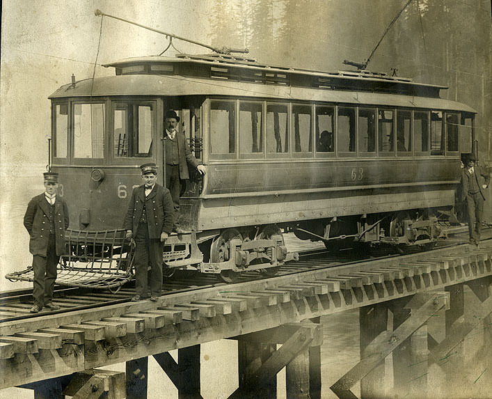 Tacoma Railway and Power streetcar of the Steilacoom line, 1905