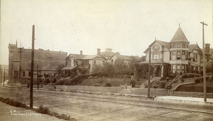 C Street from Union Club House Tacoma, 1892