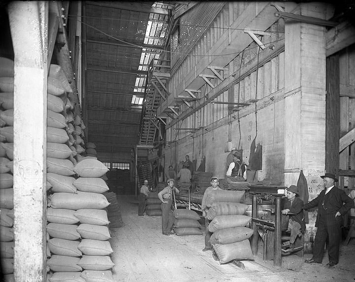 Workers at Pyramid Flour Mill, Tacoma, 1914