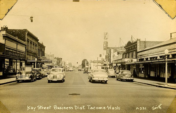 Kay Street Business Dist. Tacoma, 1950