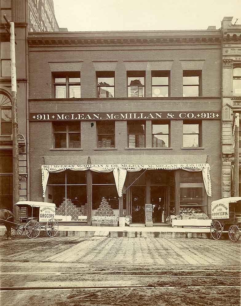 McClean, McMillan & Co., Grocers, 911-913 C St., Tacoma, 1897