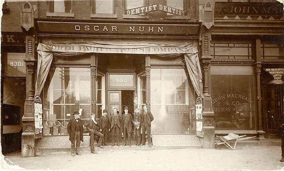 Oscar Nuhn, Jobber and Retailer, Books and Stationery, 930 Pacific Ave., Tacoma, 1890