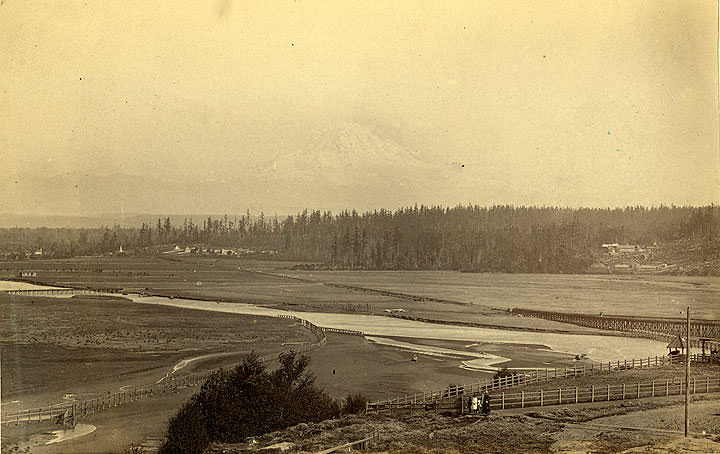 Looking Across Tideflats from A St., Tacoma, 1887