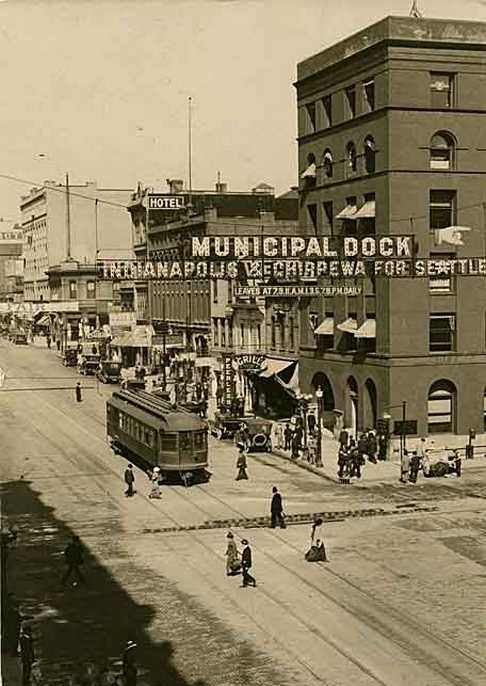 Pacific Ave. Tacoma, Looking north from Eleventh Street, 1912