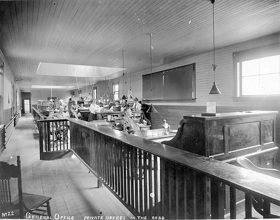 General office private offices in the rear [Carstens Packing Co., Tacoma, 1909