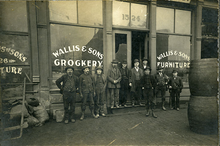 Wallis & Sons Grogkery, Wallis & Sons Furniture, 1524-26 South C Street, Tacoma, 1900