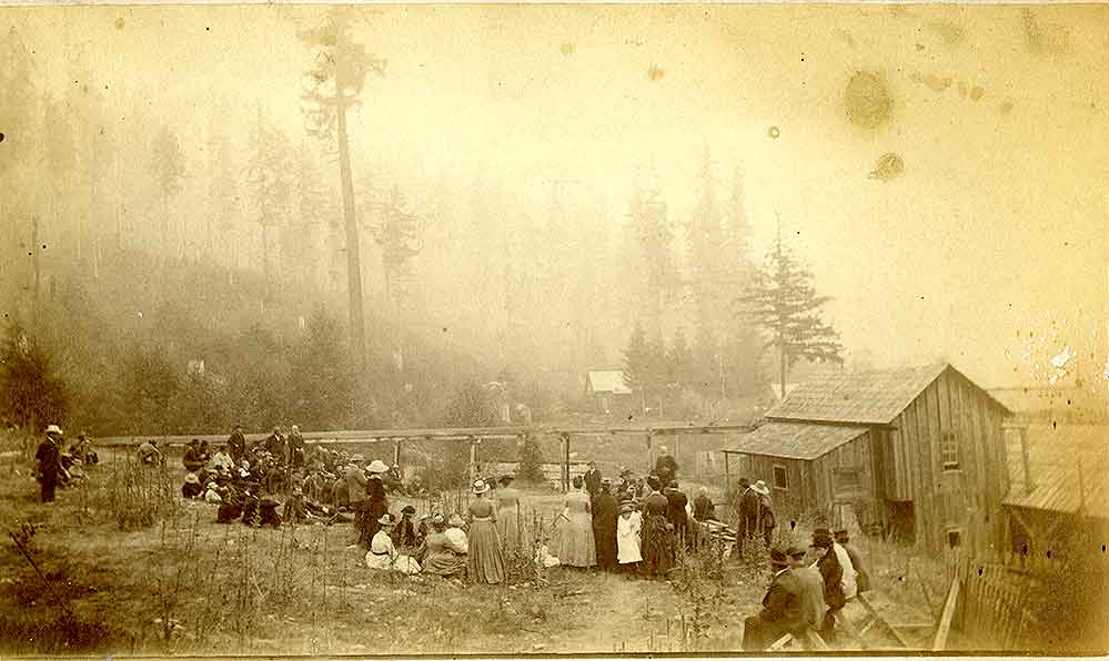 View of Tacoma Oil Company's Oil Wells, At Eli, Pierce County, 1888