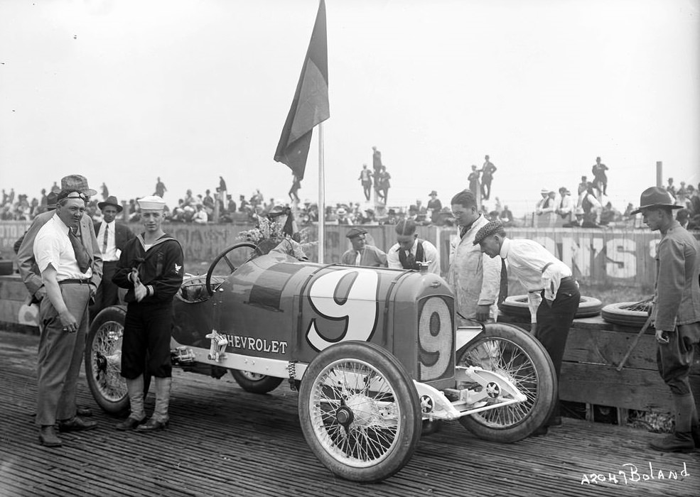 Cliff Durant Driving Racing Car #9, Tacoma Speedway, 1918