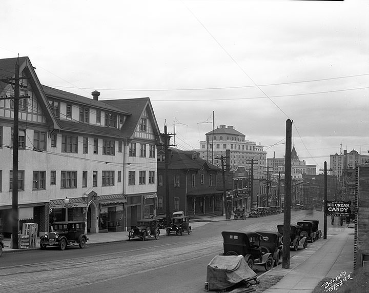 St. Helen's business houses, looking down St. Helens, Tacoma, 1925