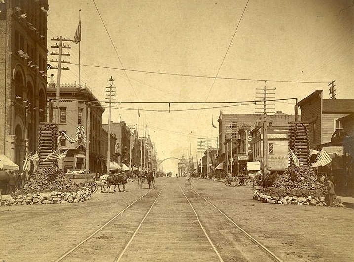 Pacific Avenue, Looking North from Eleventh Street, Tacoma, 1889