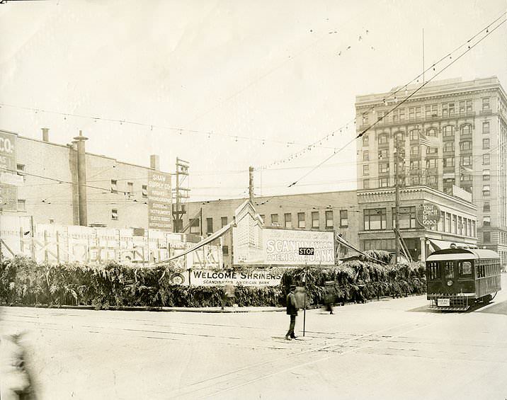 Site for Future Scandinavian American Bank, Eleventh Street and Pacific Avenue, Tacoma, 1920