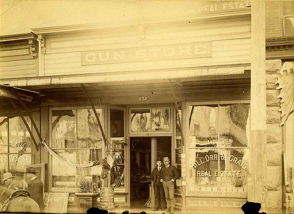 Hill, Orr, & Craig, Real Estate & Loans / Gun Store / 1132 Pacific Avenue, Tacoma, 1890