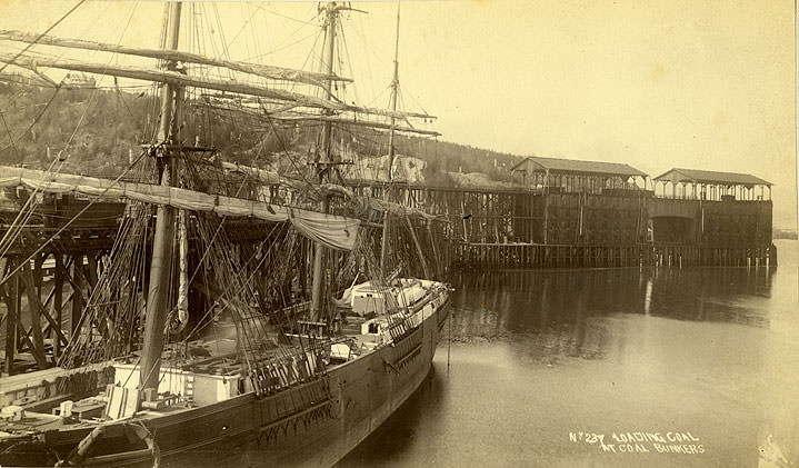 Loading Coal at Coal Bunkers, Tacoma, 1890