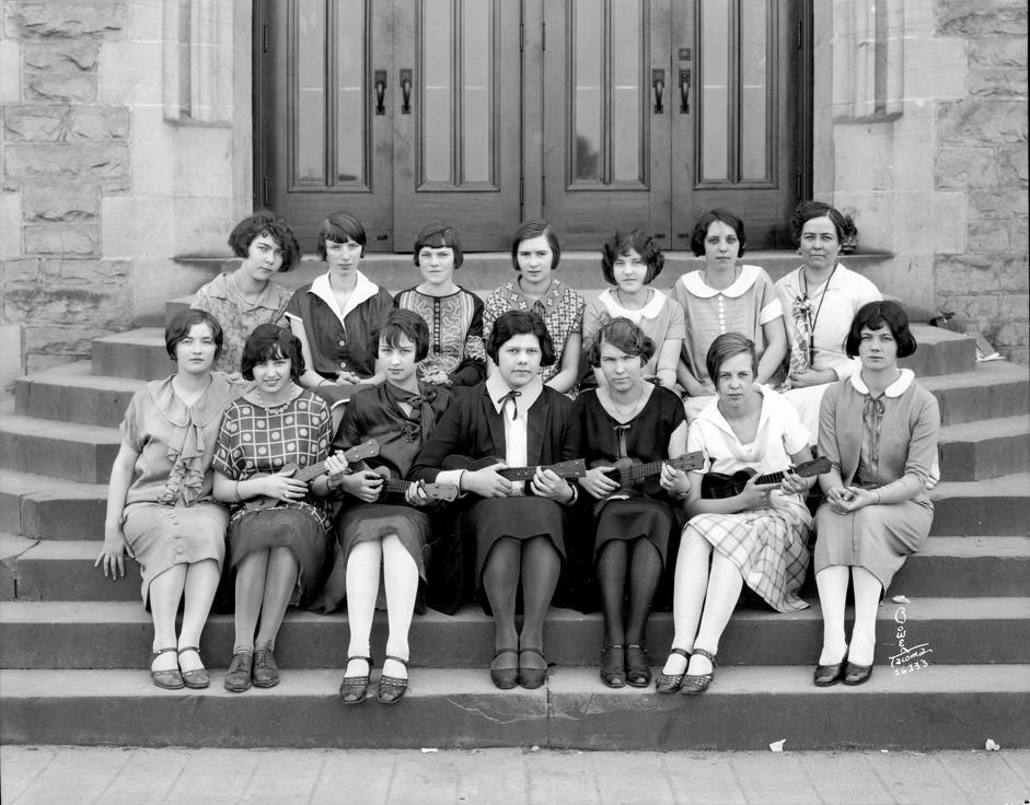 Ukulele Club at Lincoln High School, 1930