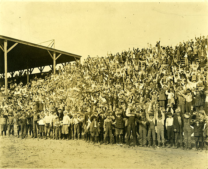 children in the stadium, 1900