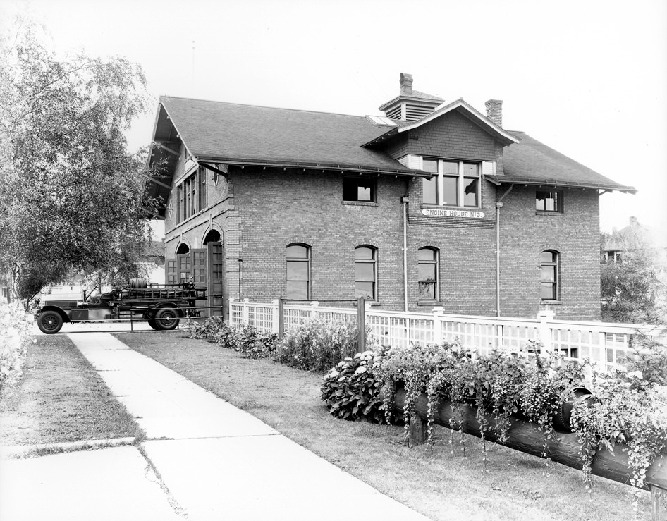 Exterior of Fire Station #3 at North 10th and J Streets, 1932