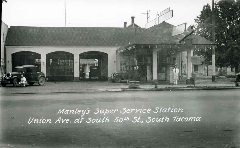 Manley's Super Service Station/Union Ave. at South 50th St., South Tacoma, 1928