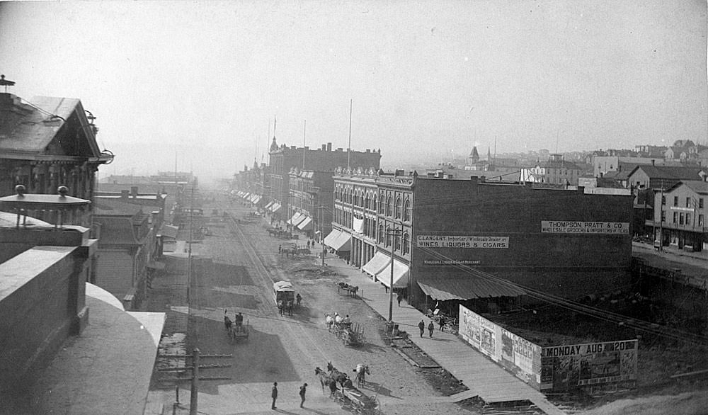 Pacific Avenue looking south from 7th, 1888