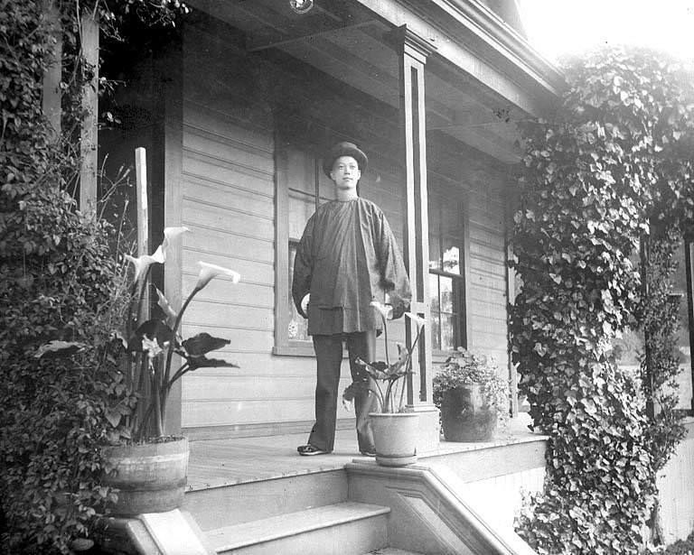 Chinese domestic worker at Turpin household in Olympia, Washington, 1900s