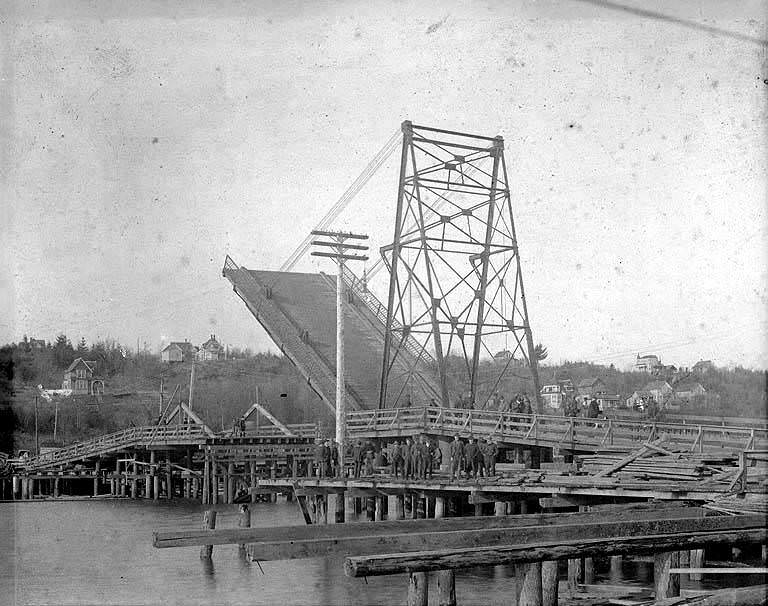 Drawbridge in Olympia, Washington, 1900