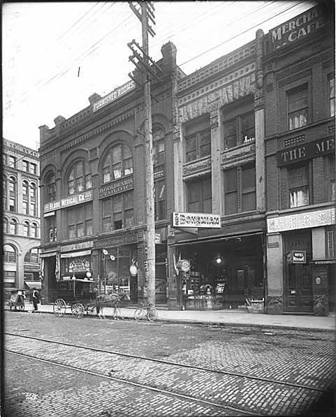 Second and Yesler, Seattle, 1907