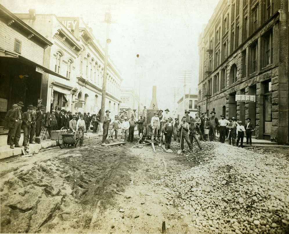 Street Paving in Olympia, 1908