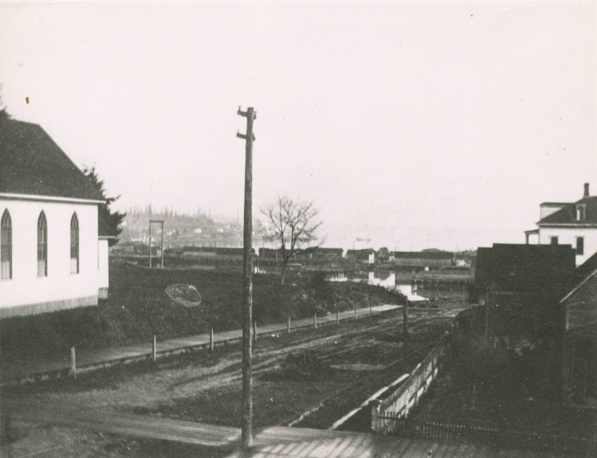 Catholic church and Providence Academy, Olympia, 1900