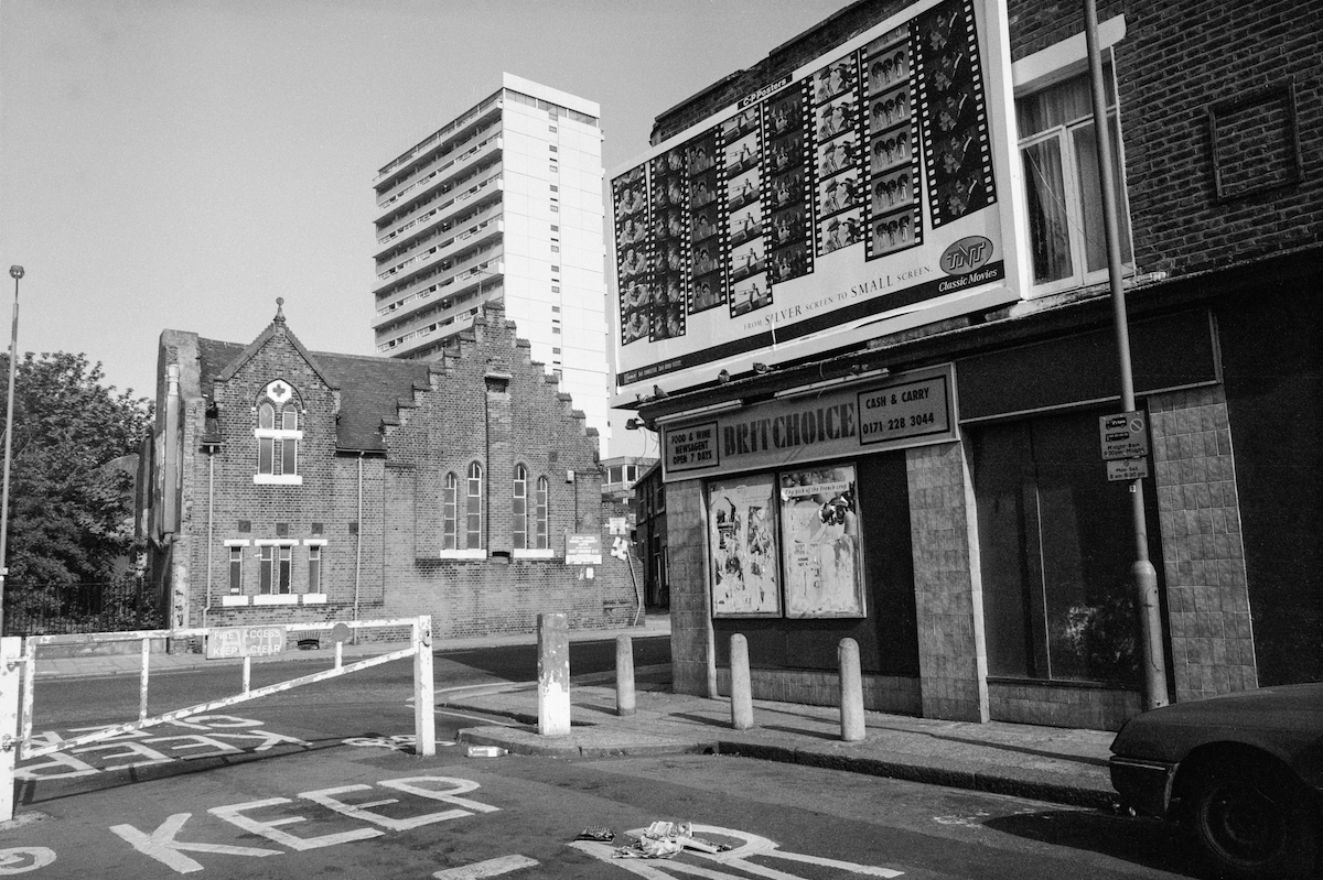 Shop, St Peter & St Paul, Church, Flats, Holgate Ave, Plough Rd, Battersea, 1989
