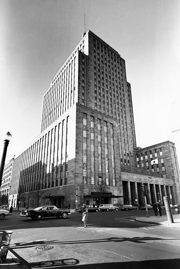 The Old John Hancock Building stands on Berkeley Street in Boston on Dec. 12, 1962.