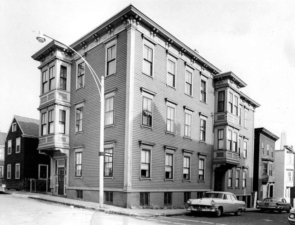 The house at the corner of School and Summer Streets in the Charlestown neighborhood of Boston, Oct. 31, 1962.