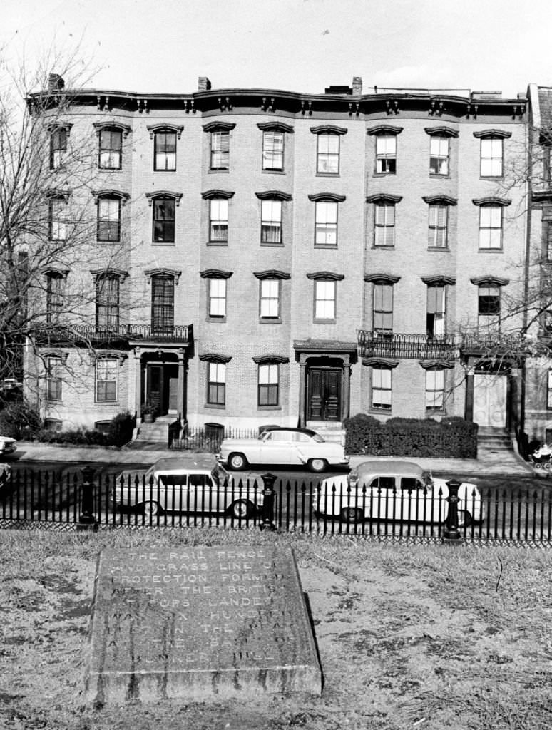 The homes at 25-28 Monument Sq. in the Charlestown neighborhood of Boston, Oct. 31, 1962.