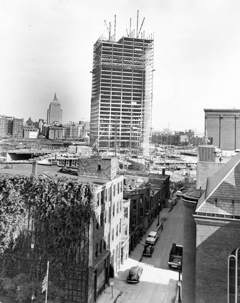The 29th floor of the Prudential Center under construction in Boston, Oct. 30, 1962.