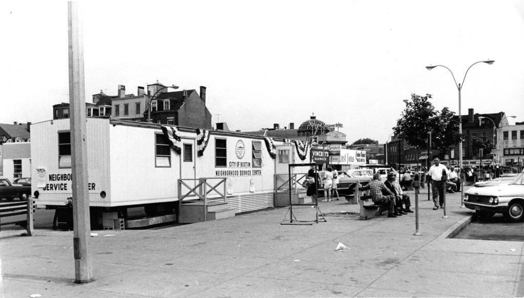 The Maverick Square Little City Hall in East Boston, August 1968.